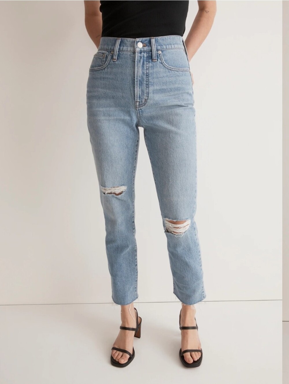 ❤️ MADEWELL HIGH RISE PERFECT VINTAGE JEANS, DISTRESSED, 4 (27)